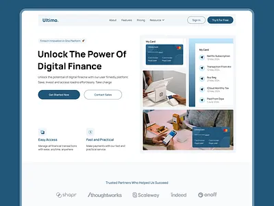 Ultimo. Fintech Website Hero fintech fintech landingpage fintech website growthlobby growthlobby project landinage landingpage website website ui website ux websitedesign wireframe