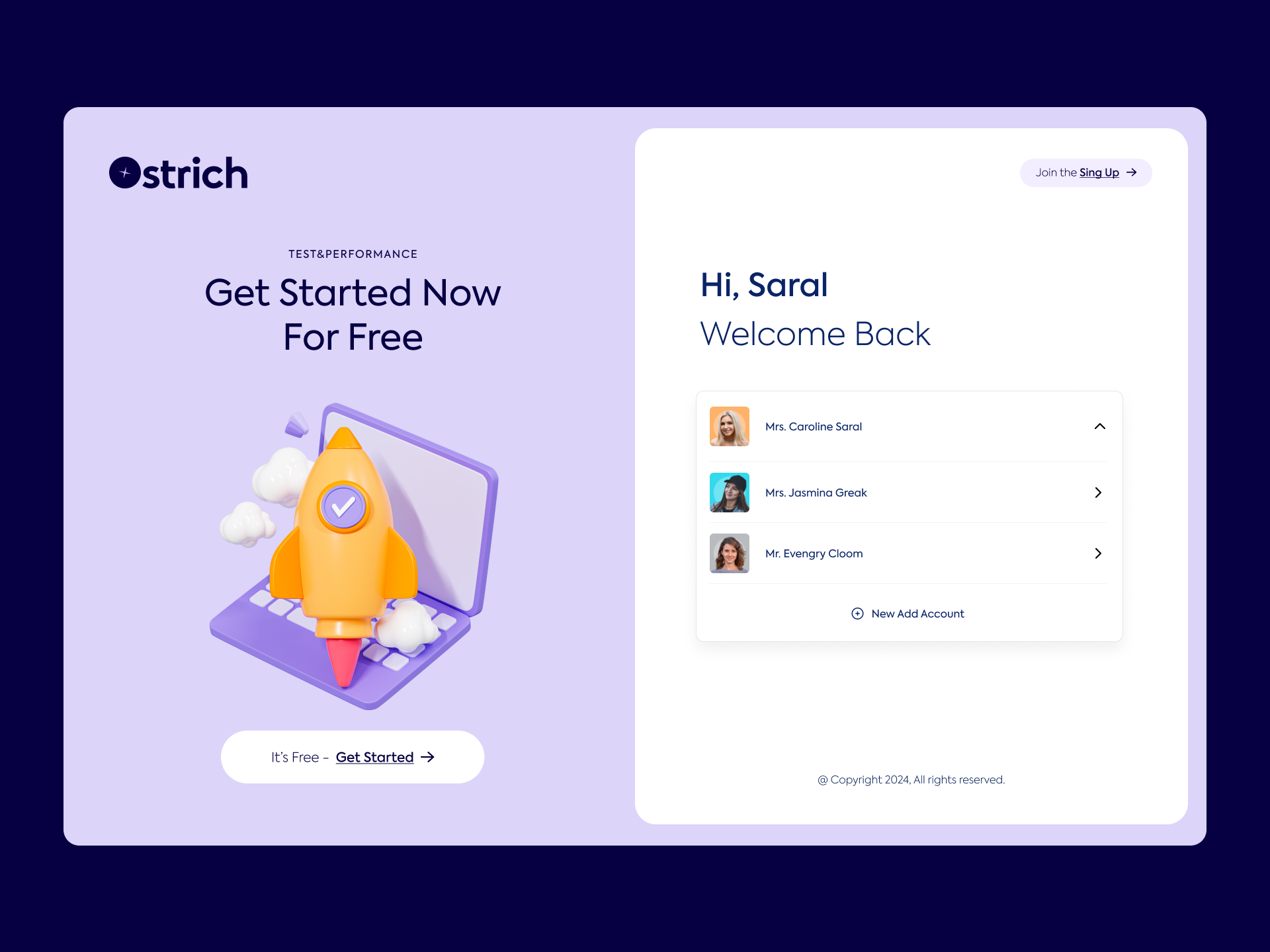 Login Dashboard Ostrich
