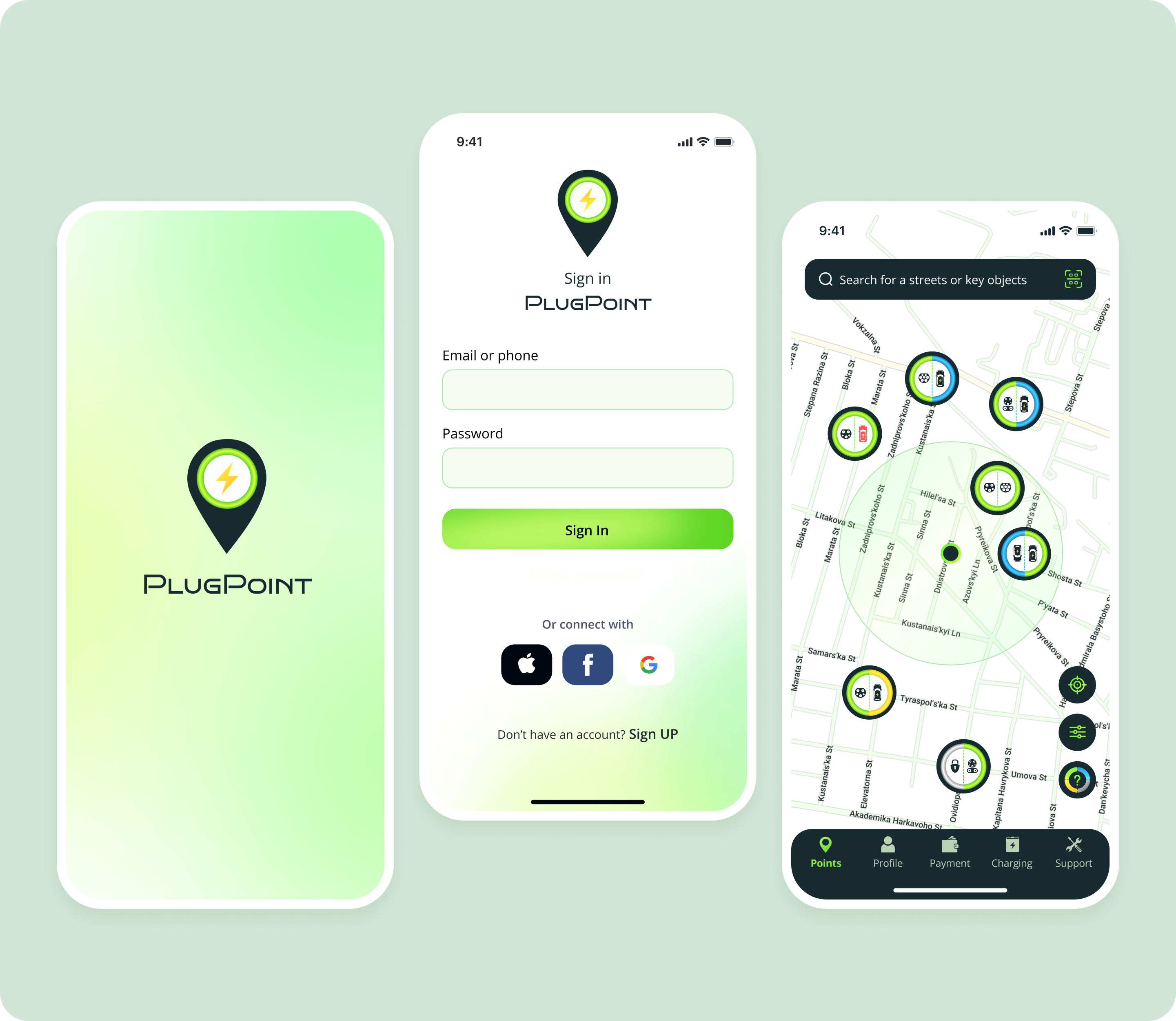 Electric car charging app app car charge charging mobile ui web