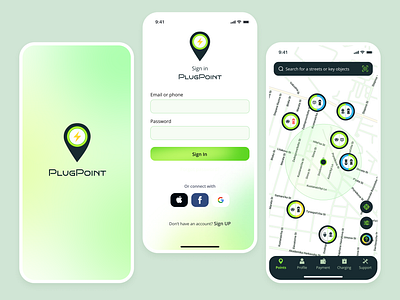 Electric car charging app app car charge charging mobile ui web