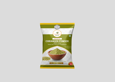 Coriander Powder Pouch Design box packaging brand design coriander powder pouch desig food packaging logo design pouch design pouch packaging product design spices spices packaging