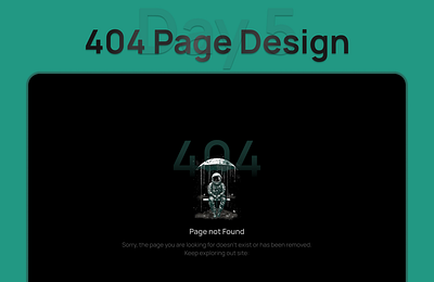Day 5 of 100 Days Daily UI Challenge: 404 Page Design 404pagedesign dailyui dailyuichallenge day5 designinspiration errorpage figma uidesign uxdesign webdesign