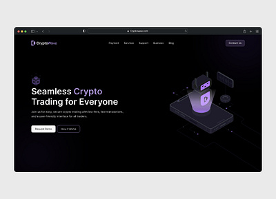 Cryptowave Trading platform concept 3d illustration crypto trading website cryptowave cryptowebsite landing page landing page design trading agency trading website ui design uitrend uiux uxtrend web layout web ui website website design