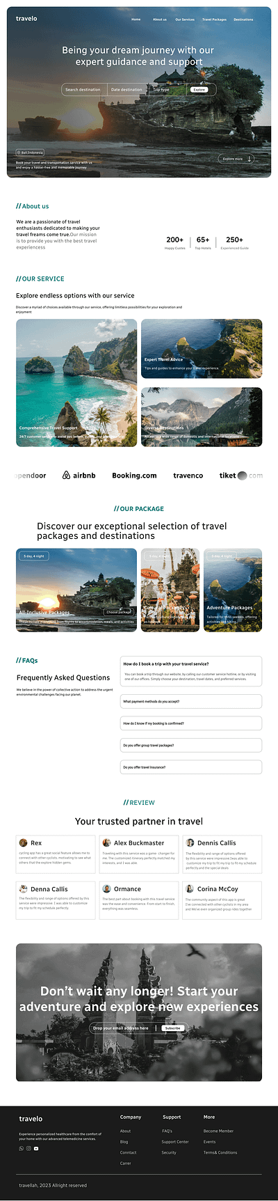 Travel landing page branding designs landing page landing pages mansi kumari travel travel design travel font travel landing page travel writting content travelo ui ui design travel ui ux design ux design ux travel landing page