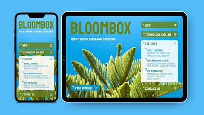 Landing Page for Smart Gardening app design blue branding daily ui challenge dailyui green landing page smart ui design ux web design