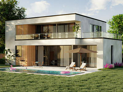 Exterior 3d visualization 3d 3dvisulaisation architecture archviz blender exterior design graphic design housedesign