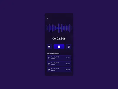 Sound Recorder app | Daily UI Challenge #74 mobile design sound recorder ui ui design