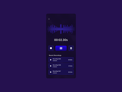 Sound Recorder app | Daily UI Challenge #74 mobile design sound recorder ui ui design