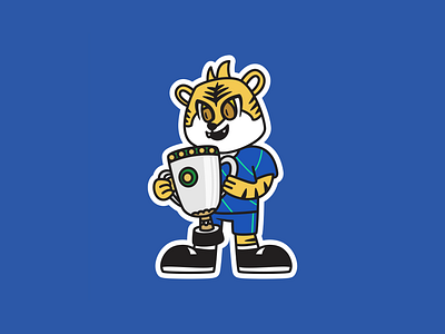 Persib Tiger Champion 🐯🏆 blue champion design football illustration logo mascot maung persib retro soccer tiger trophy