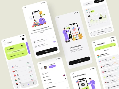 Xange Mobile UI Kit account android app biometric buy sell card currency dollar exchange illustration ios language mobile money neel prakhar sharma transfer ui ux