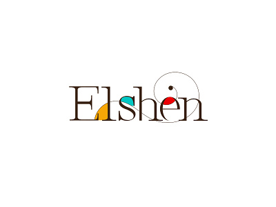 Elshen classic colorful e elshen fashion font line logo logotype modern type