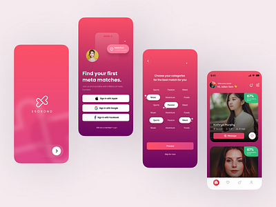 Dating App branding design illustration mobile ui ux