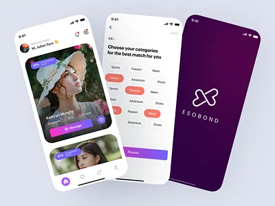 Dating Mobile App branding design mobile ui ux