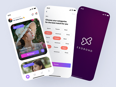 Dating Mobile App branding design mobile ui ux
