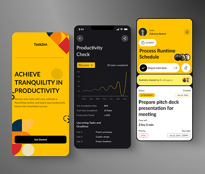 TaskZen - Mobile Task Manager App Design app design design interface mobileapp product design task manager ui ui design uiux uiux design ux ux design