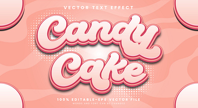 Candy Cake 3d editable text style Template cool