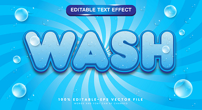 Wash 3d editable text style Template fresh