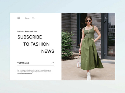 Newsletter page for fashion Brand branding design graphic design ui ux web design