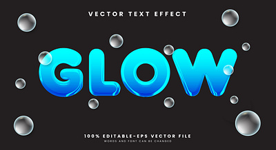Glow 3d editable text style Template font