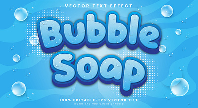 Bubble Soap 3d editable text style Template drop