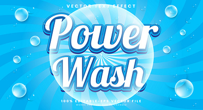 Power Wash 3d editable text style Template foam