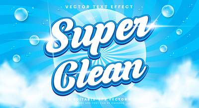 Super Clean 3d editable text style Template foam