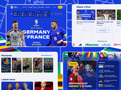 UEFA EURO 2024 Website - Redesign behance dribbble figma lionel messi ui ux
