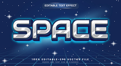 Space 3d editable text style Template graphic style