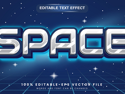 Space 3d editable text style Template graphic style