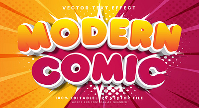 Modern Comic 3d editable text style Template explosion
