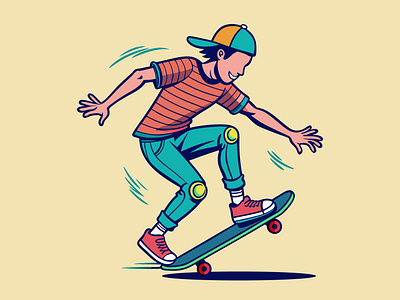 Skateboarding Illustration design flat illustration graphic design illustration men skate skateboard skateboarding ui vector