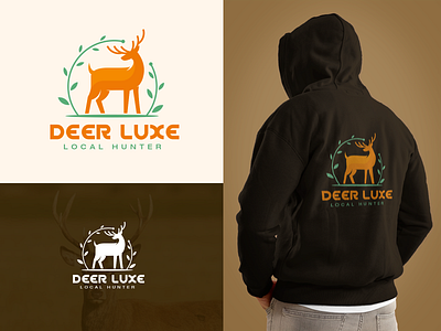 DEER LUXE LOGO animal antler branding deer deer logo design graphic design hunter hunting illustration logo