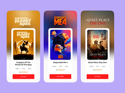 Movie Booking Application animation ui