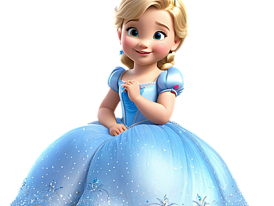 3D Disney Princess Cinderella Character 3d graphic design motion graphics