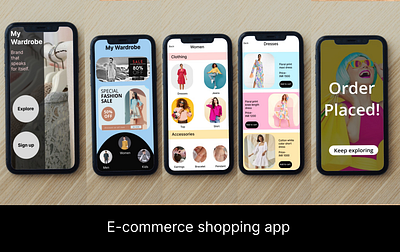 E-commerce Shopping App animation app dailyui design figma illustration mockup prototype ui ux