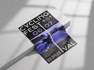 The poster design of Cycling Festival 2024 ad adobe illustration adobe photoshop bike brutalism concept cycling design festival figma graphic design sport ui