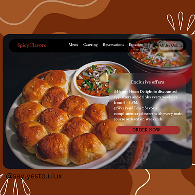 Spicy Flavours: Indian Restaurant Dashboard canva design designing dsigning figma illustration instagram post ui uidesign ux