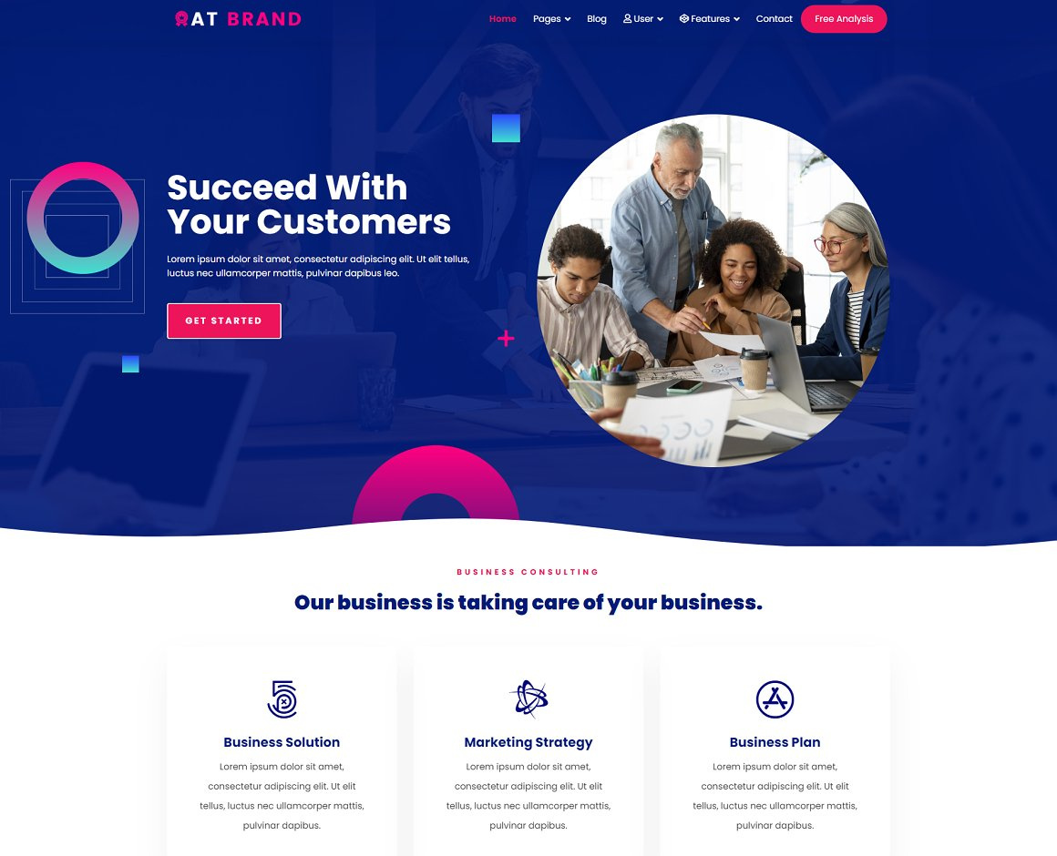 AT Brand Onepage WordPress Theme by Landing page-template on Dribbble