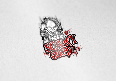 Scary Goodz Logo bloody graphics creepy art dribbble showcase graphic design grunge design horror characters horror merchandise logo spooky design