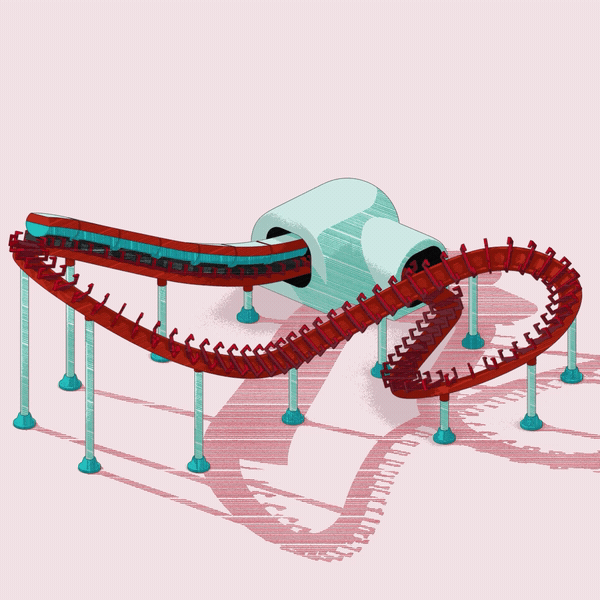 Roller coaster 3d animation design gif illustration loop loop animation motion motion design motion graphics