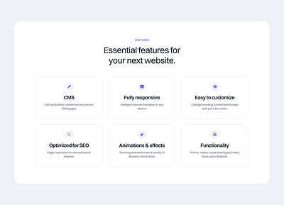 Feature Section landing page ui