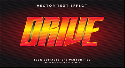 Drive 3d editable text style Template futuristic