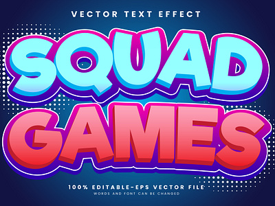 Squad Games 3d editable text style Template fun