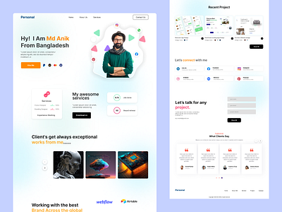 Website: Landing page anik branding clean creative design landing page landing page design logo morden persolal portfolio portfolio ui web design website