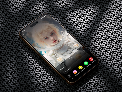 Share Screen - Mobile App daily ui futuristic glass morphism minimalistic mobile app mobile design share button share screen ui uiux ux