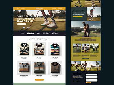 Black Gold Golf Website ai branding design graphic design logo minimalist ui ux