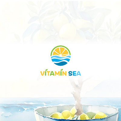 Vitamin Sea Logo Design animation beach branding diet flat illustration lebu lemon lettering logo minimal motion graphics nimbbu nutrition sea tree typography vector vitamin vitaminc