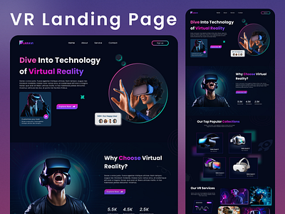 VR Landing Page Design 2024 eco friendly illustration landing page minimal ui virtual reality vr vr landing page
