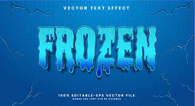 Frozen 3d editable text style Template glossy