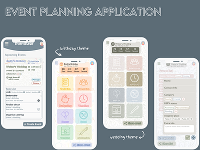 Event planning app application design planning ui ux
